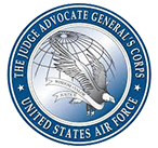 United States Air Force Judge Advocate General's Corps emblem with eagle and globe design.
